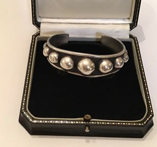 Vintage Mexico Sterling Silver Cuff Bracelet Signed Efs