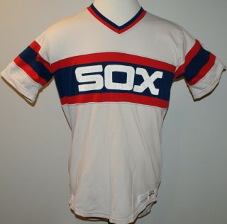 1983 Chicago White Sox Game Worn Sand Knit Road Jersey Sz 44