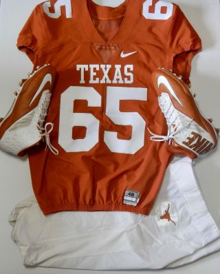 Texas Longhorns Nike Game Worn Football Jersey,  Pants,  Nike Zoom Code Elite Td
