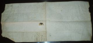 16th Century,  Signed Manuscript Land Document W Seal,  Late 1500 