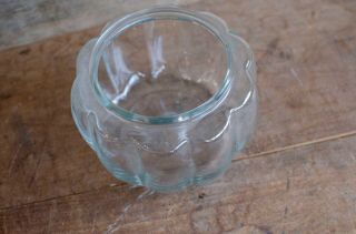 Vintage Anchor Hocking Pumpkin Clear Glass Jar With Lid 2