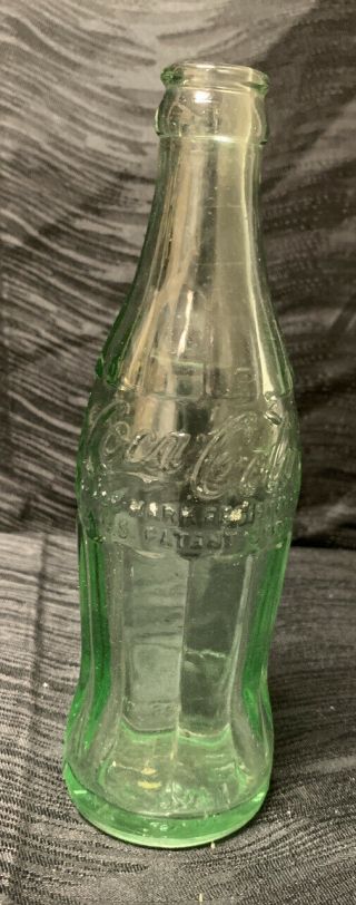 Vintage Coca Cola 6 Oz Bottle Embossed Asheville,  Nc Green Hobbleskirt Coke
