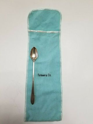 Vintage 100 Authentic Tiffany And Co Sterling Silver Spoon 6 " With Pouch
