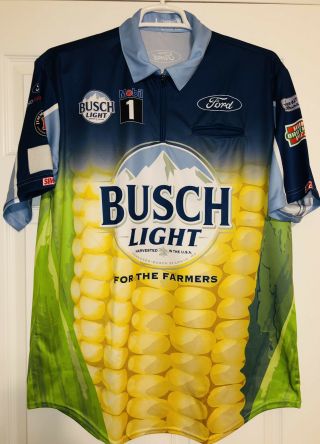 Kevin Harvick Busch Light Beer For The Farmers Corn Nascar Pit Crew Shirt Haas