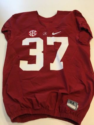 Game Worn 2016 Alabama Crimson Tide Bama Football Jersey Nike Size 44 37