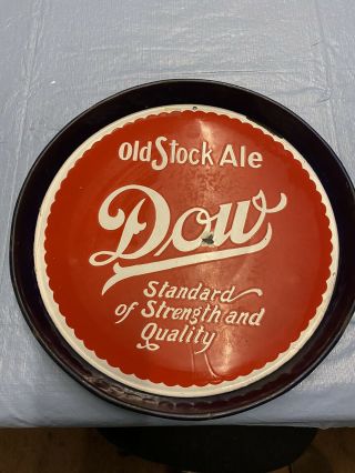 Vintage Porcelain Beer Tray Old Stock Ale Dow Measures 13 " Across