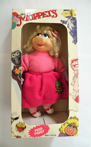 Vintage Jim Hensons Miss Piggy Muppets Doll W/ Poodle " Kermit " Skirt Rare 1989