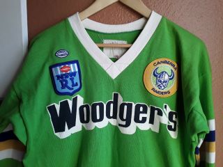 VTG CANBERRA RAIDERS NSW 80s RUGBY GAME WORN JERSEY WOODGERS CLASSIC 42 WOW 2