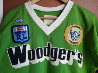 VTG CANBERRA RAIDERS NSW 80s RUGBY GAME WORN JERSEY WOODGERS CLASSIC 42 WOW 5
