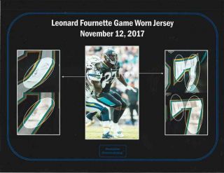LEONARD FOURNETTE Game Worn ROOKIE Buccaneers Jaguars NFL Jersey PHOTO MATCHED 3