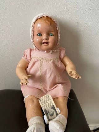 Large composition baby doll,  26 in,  1920 ' s,  unbranded 2