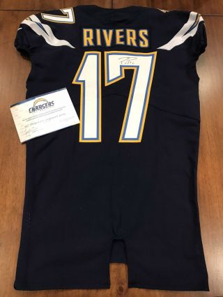 Phillip Rivers Signed Team Issued Los Angeles Chargers Jersey Game Jersey