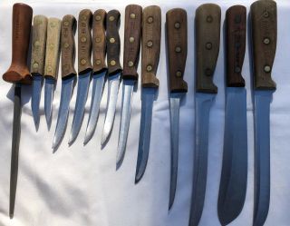 Chicago Cutlery Knife Set Vintage Walnut Stainless Steel 13 Piece Usa