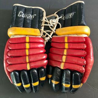 Vintage 1970s Blazers Pro Cooper Custom Sm42 Single Roll Leather Hockey Gloves