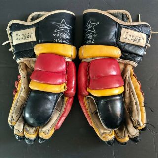 Vintage 1970s Blazers Pro Cooper Custom SM42 Single Roll Leather Hockey Gloves 2