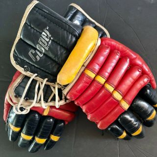 Vintage 1970s Blazers Pro Cooper Custom SM42 Single Roll Leather Hockey Gloves 5