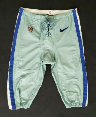 Dallas Cowboys Nfl Team Issued Seafoam Green 2017 Football Pants - Size 38 Short