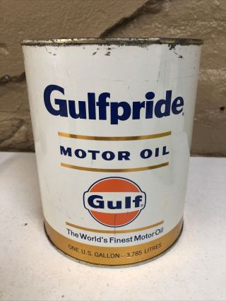 Vintage Gulf Gulfpride One Gallon Motor Oil Can