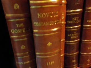 1519 Erasmus Greek Latin Testament Watchtower Research Hard Leather Bible