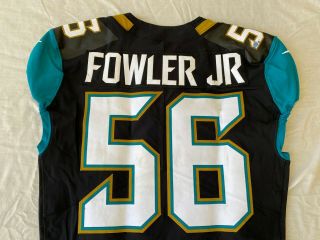 DANTE FOWLER JR Game worn Jacksonville Jaguars Jersey 2017 NFL LOA FALCONS 4