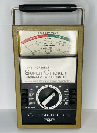 Vtg Sencore Tf46 Portable Cricket Transistor & Fet Tester Electronics Tool