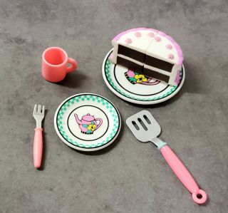 Barbie Tyco Kitchen Littles Cake Dishes Mug Dessert Food Accessories Utensils