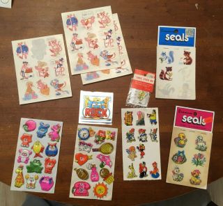 Vintage Puffy Stickers Woody Woodpecker Pink Panther Googly Eyes Animals Rock