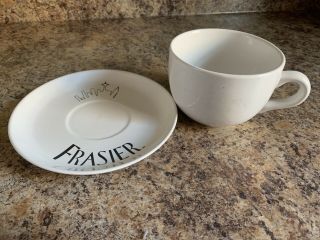 Vintage Frasier TV Show Coffee mug & saucer Dr Crane Kelsey Grammer plate & cup 2