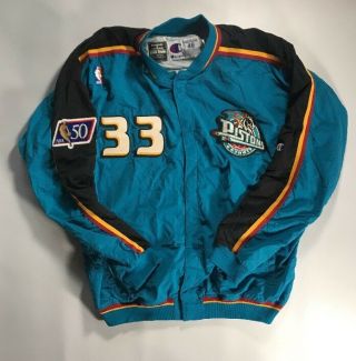 Grant Hill Detroit Pistons 1996 - 97 Team Game Issued Warmup Jacket Size 48