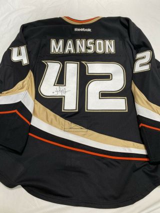 Game Game Worn Josh Manson Anaheim Ducks Signed Autographed Issued Not Worn