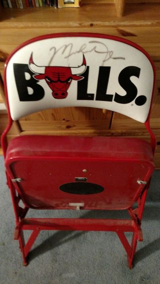 Autographed Michael Jordan 90s Chicago Bulls Game Courtside Seat Chair 5