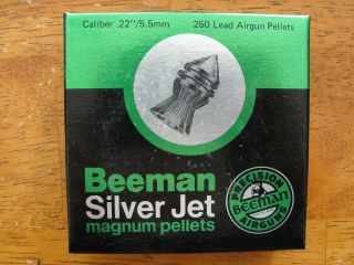 Vintage Beeman Silver Jet Airgun Pellets 22 Cal