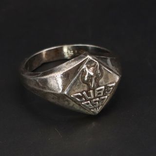 Vtg Sterling Silver Lind Boy Scouts Of America Cubs Signet Ring Size 6.  5 - 4g