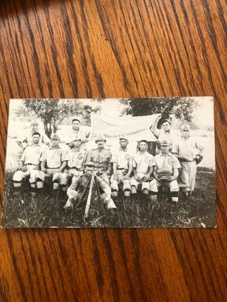 Vintage Champion Baseball Team Real Photo Postcard Rppc 1919 Logo C