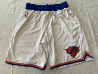 Mindaugas Kuzminskas York Knicks Game 91 White Shorts 3/12/2017 @ Nets
