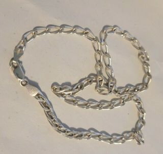 Vintage Sterling Silver Necklace 18 Inch Link Chain 925 (r Italy.  10.  0 Dwt