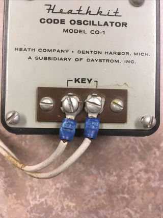 Vintage Heathkit Code Oscillator Morse Cose Practice Model CO - 1 - 3