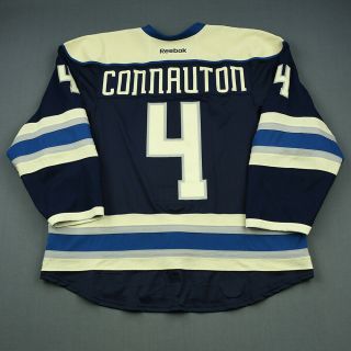 2014 - 15 Kevin Connauton Columbus Blue Jackets Game Worn Hockey Jersey MeiGray 2