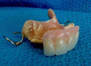 Dental Partial Plate Bridge Gold Denture False Teeth Mold Vintage