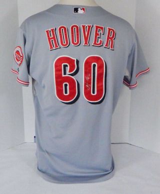 2012 Cincinnati Reds J.  J.  Hoover 60 Game Signed Grey Jersey Post Season 72