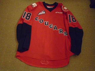 Whl Prince George Cougars Alternate Red Jersey 18 Hooker Photo Ref
