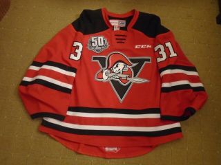 Qhl Drummondville Voltigeurs Game Worn Red Jersey 31 Morrone 50th P