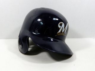 2018 Milwaukee Brewers Jennings 38 Game Issued Navy Batting Helmet