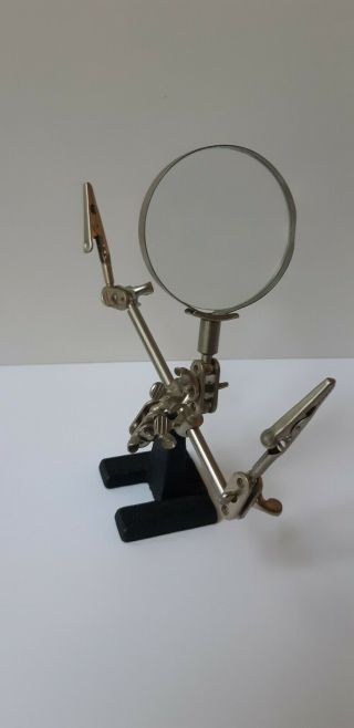 Vintage Fly Fishing Tying Tool/ Magnifying Glass With Alligator Clips