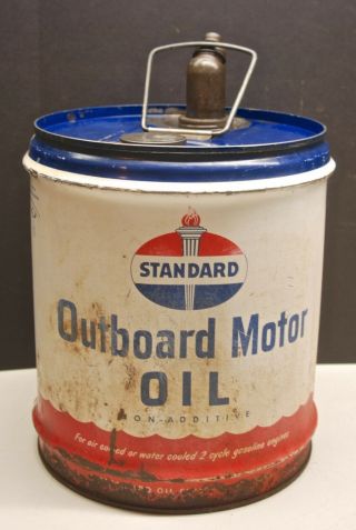 Vintage Standard Outboard Motor 5 Gallon Can Empty