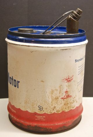 Vintage STANDARD OUTBOARD MOTOR 5 Gallon Can EMPTY 3