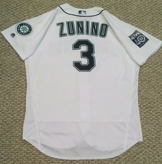 Zunino Size 48 23 2017 Seattle Mariners Game Jersey Home White 50th Mlb