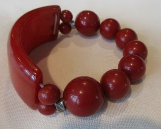 Vintage Art Deco Bakelite Cherry Red Bracelet