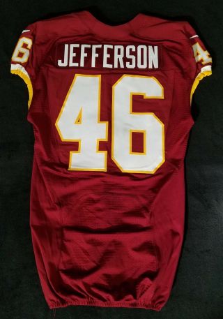 46 Willie Jefferson Of Washington Redskins Nfl Locker Room Game Issued Jersey