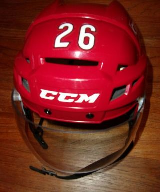 Arizona Coyotes Emerson Etum Red Worn 26 Ccm Helmet (last Nhl Game Oct.  12,  2017)